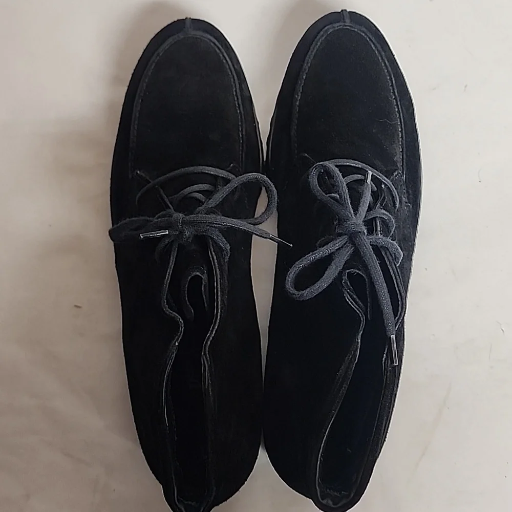 Paul Green Black Suede Chukka Ankle Boots Made In Austria Sz 7 US 9.5-10 Womens